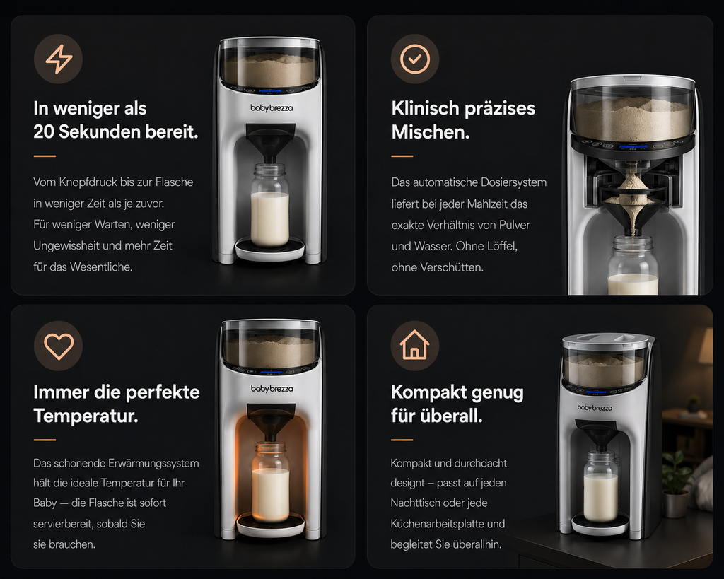 Milchzubereiter Die perfekte Babyflasche – jedes Mal, in Sekunden.